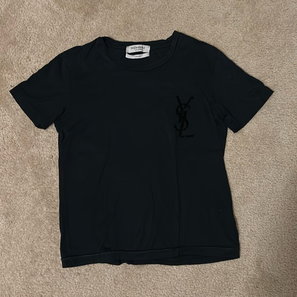 Vintage rive gauche YvesSaintLaurent black T shirts - Picture 1 of 4